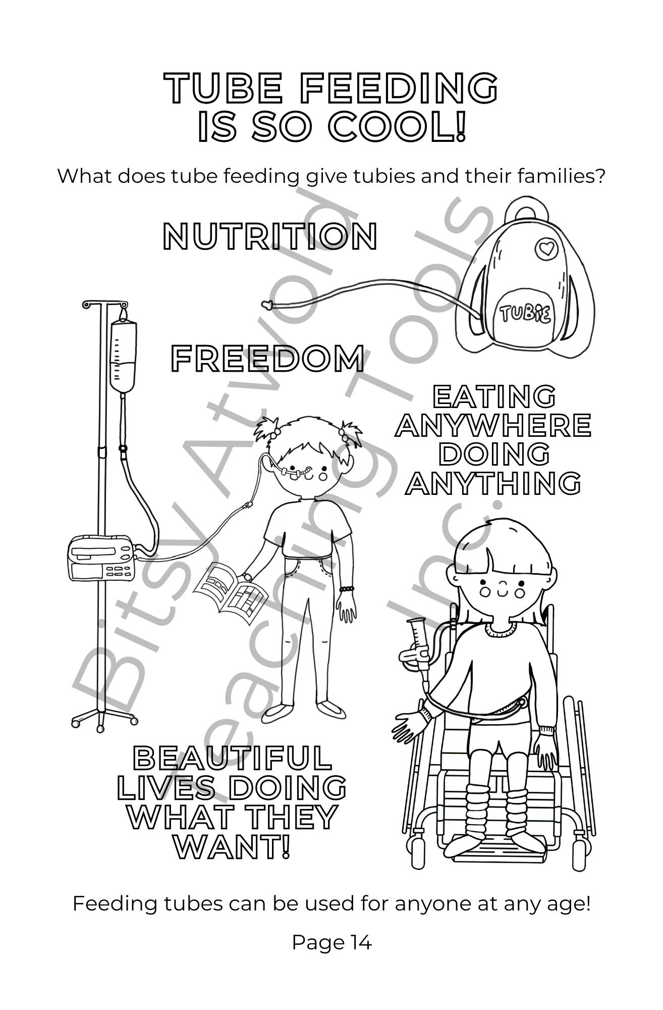 A Bitsy Book - Feeding Tubes (a colouring & sticker activity)
