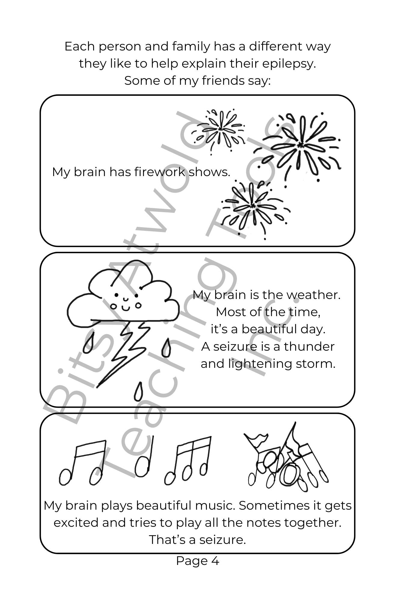 A Bitsy Book - Epilepsy (a colouring & sticker activity)