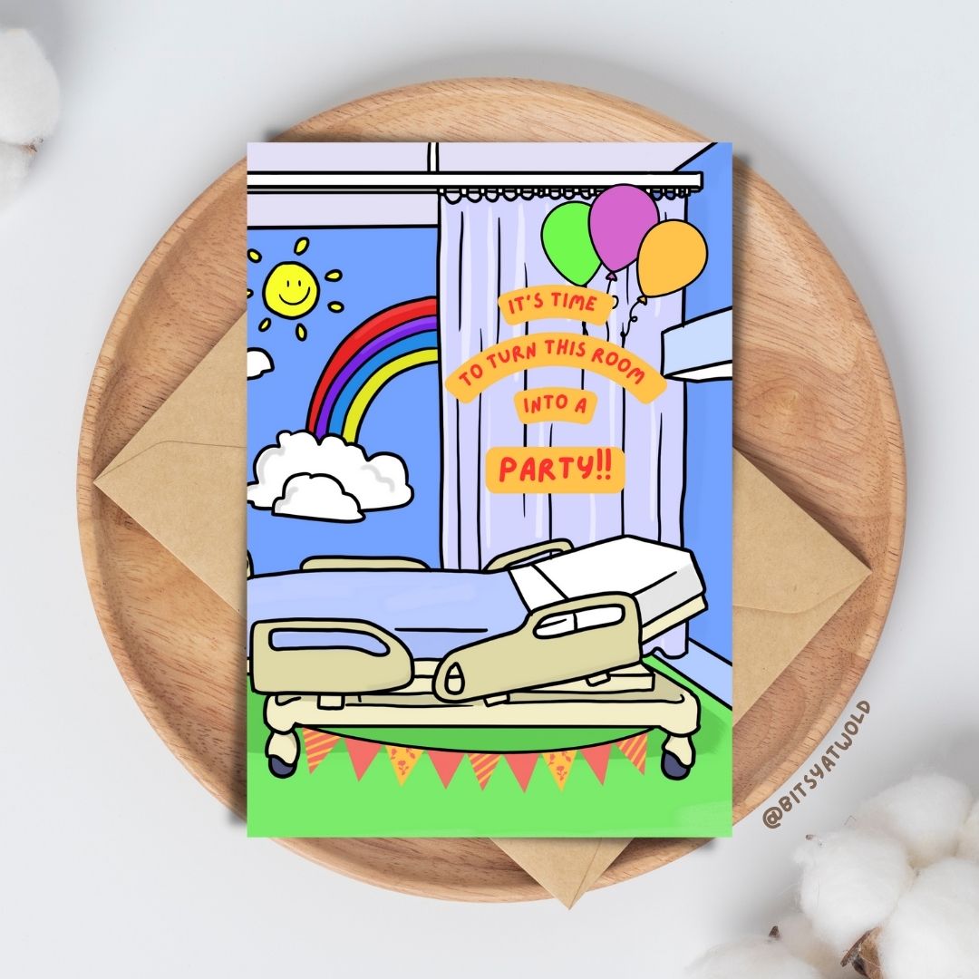 "Hospital Room Party!" greeting card
