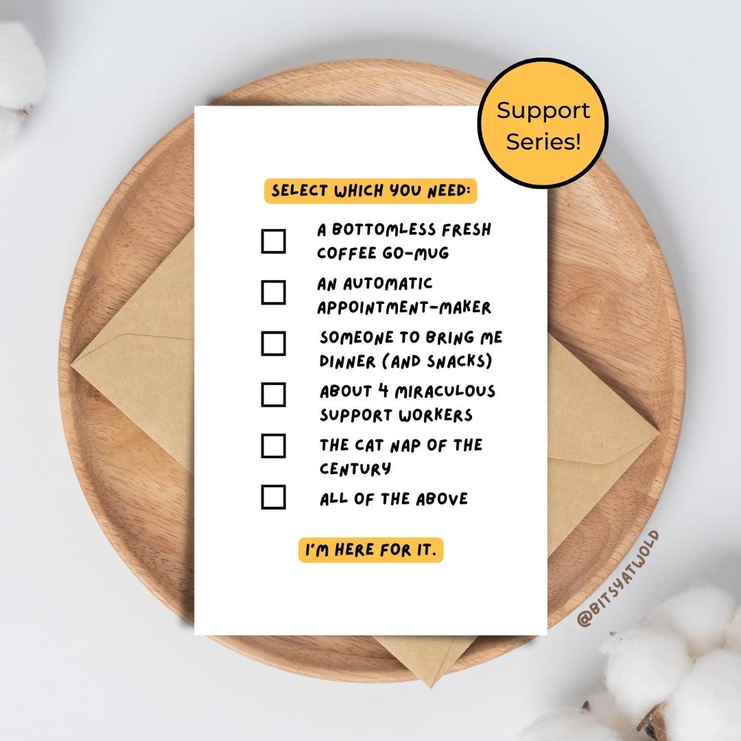 "Support Series" greeting card - gold