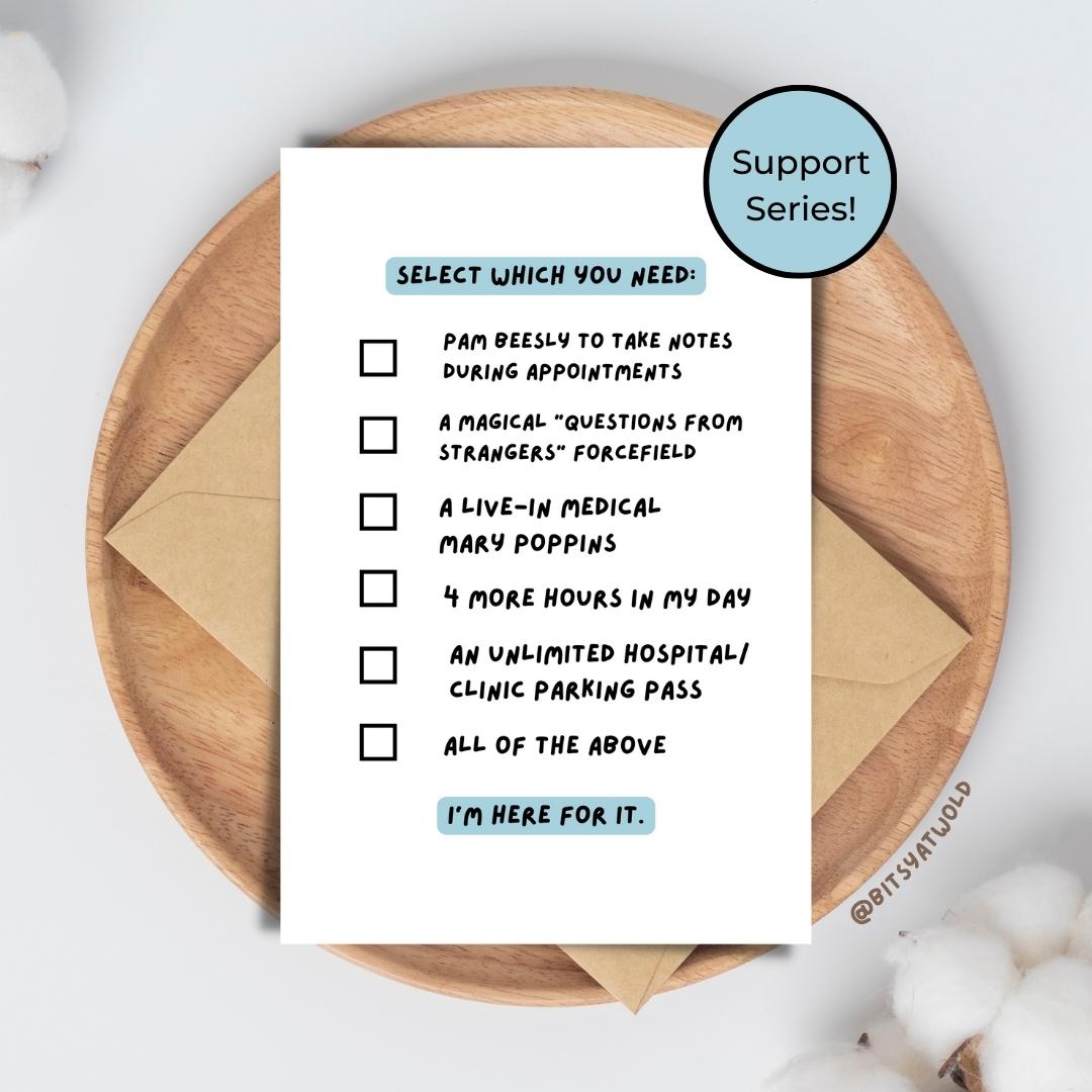 "Support Series" greeting card - light blue