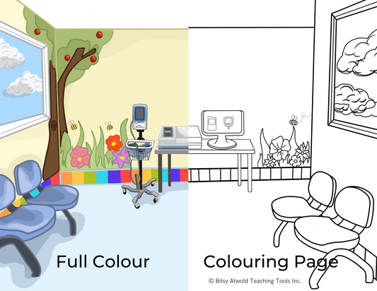 Background & Coloring Sheet - Diabetes