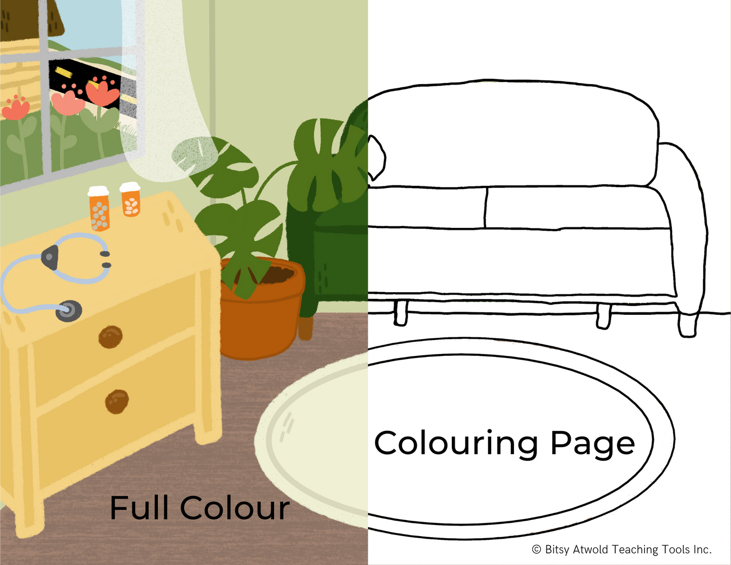 Background & Coloring Sheet - Feeding Tubes