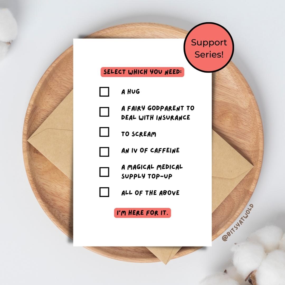 "Support Series" greeting card - rose