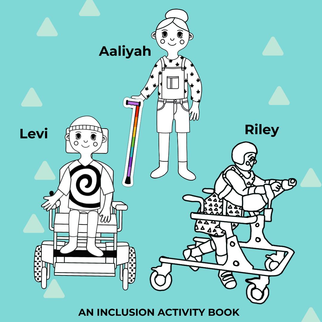 A Bitsy Book: Mobility Aids & Accessible Spaces (a colouring & sticker activity)