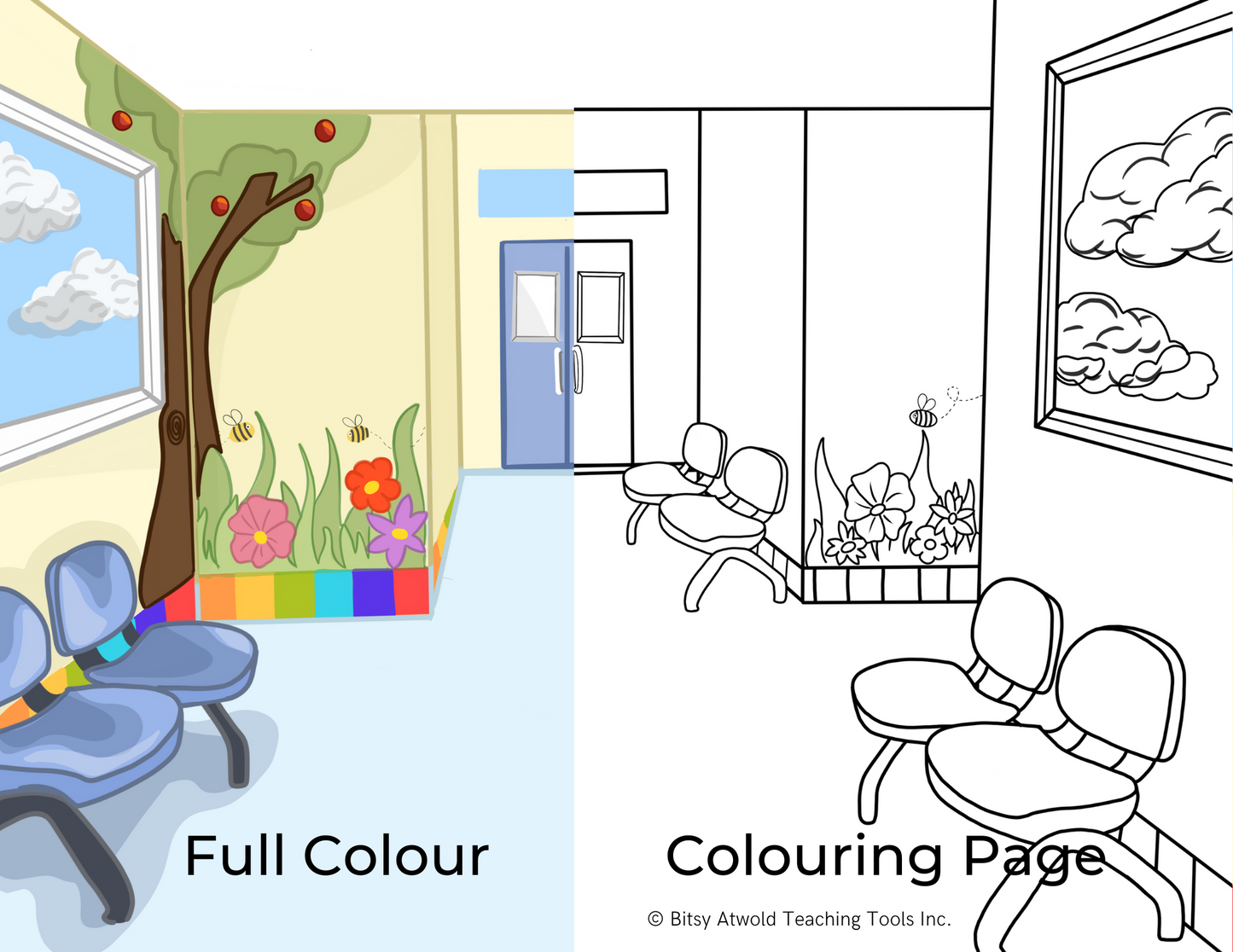 Background & Coloring Sheet - Diabetes